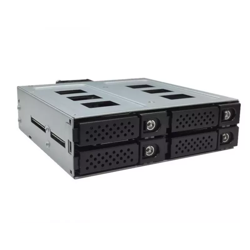 Jou Jye JJ-N-49SS-T 12G 4-Bay 2.5 inch SATA/SAS Hot-Swap Mobile Rack für 5.25 inch-Einschub - Schwarz