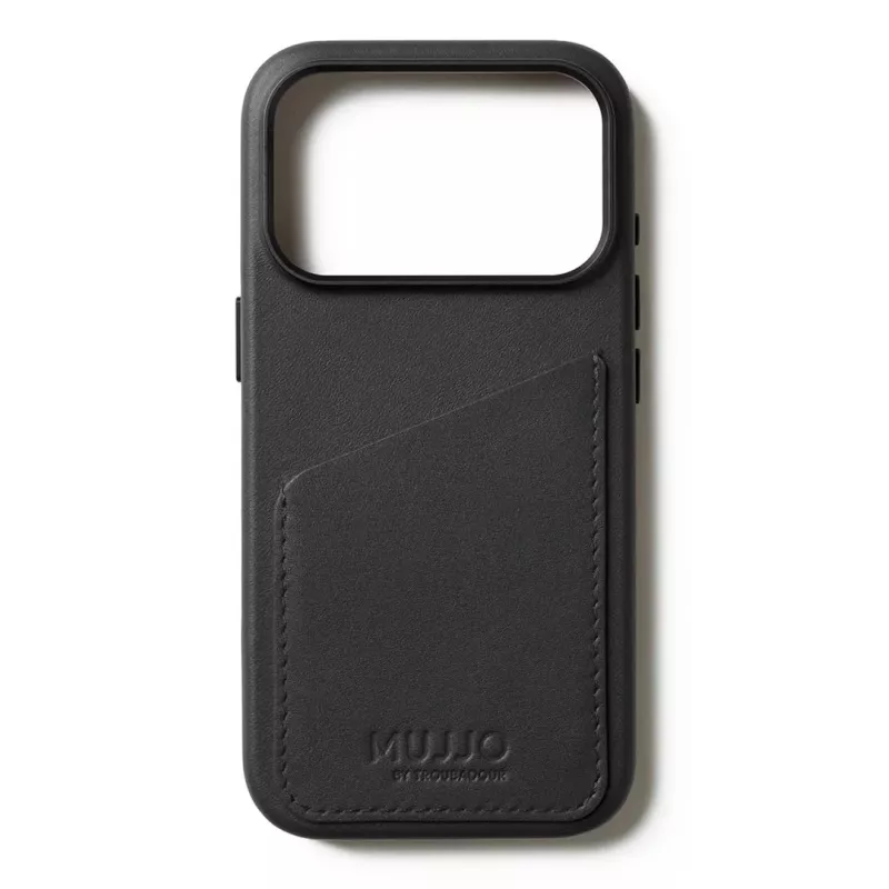 Mujjo Wallet Leather Case für iPhone 17 Pro mit MagSafe (Schwarz)