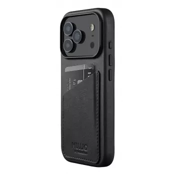 Mujjo Wallet Leather Case für iPhone 17 Pro mit MagSafe (Schwarz)