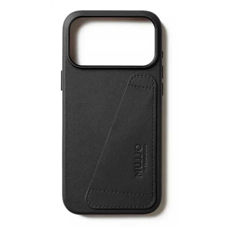Mujjo Wallet Leather Case für iPhone 17 Pro Max mit MagSafe (Schwarz)
