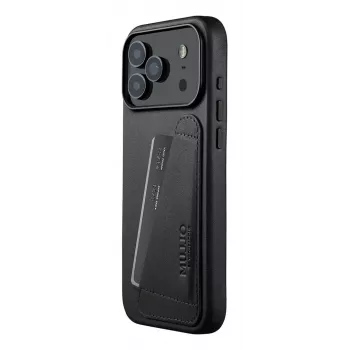 Mujjo Wallet Leather Case für iPhone 17 Pro Max mit MagSafe (Schwarz)