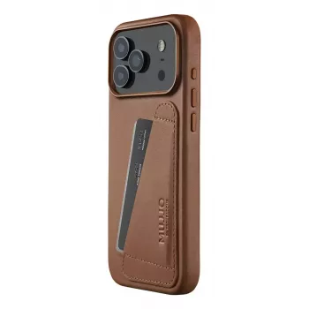 Mujjo Wallet Leather Case für iPhone 17 Pro Max, MagSafe-kompatibel, Tan