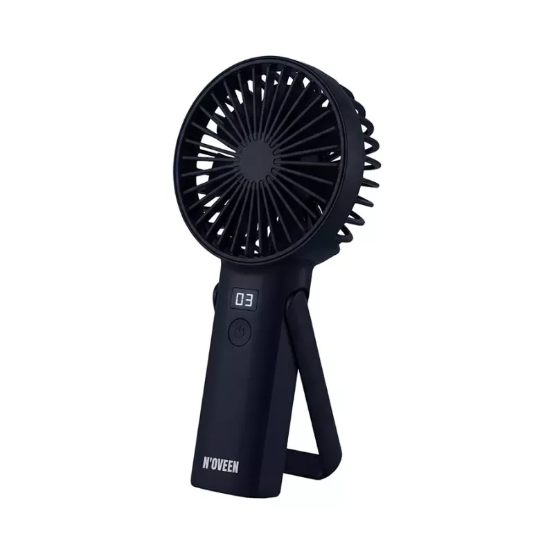 N'OVEEN F120 tragbarer Hand- und Tischventilator mit Akku, USB, 1200 mAh, 3 Geschwindigkeitsstufen, Weiß