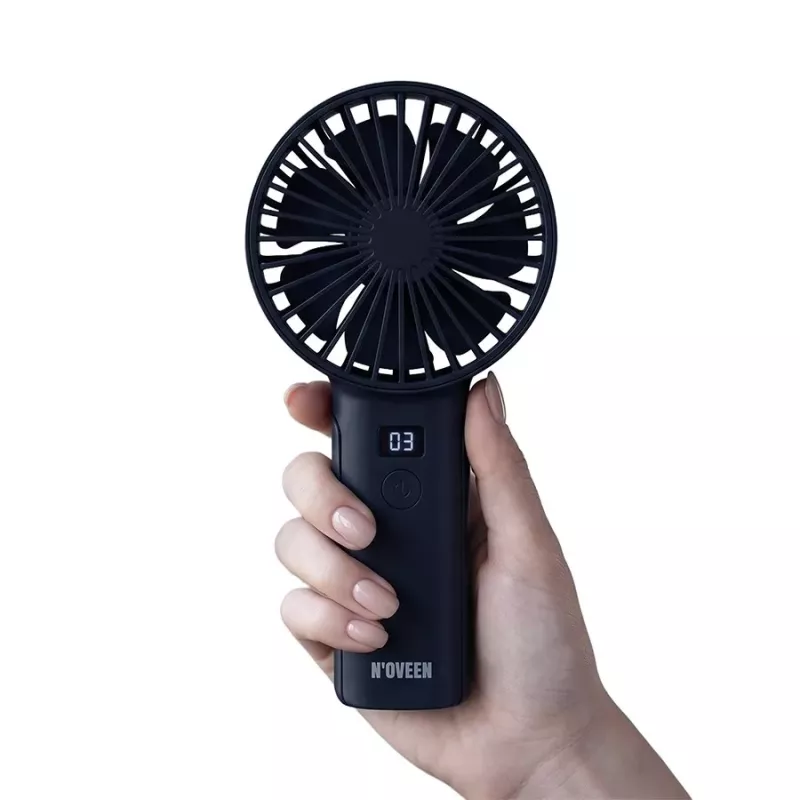 N'OVEEN F120 tragbarer Hand- und Tischventilator mit Akku, USB, 1200 mAh, 3 Geschwindigkeitsstufen, Weiß
