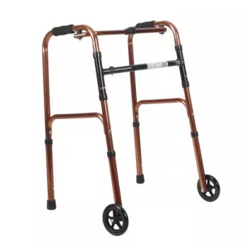 REHA FUND Balkonik RF-131 Reciprocal Walking Frame - Leichtes Aluminium, klappbar, höhenverstellbar 78-96 cm, max. Benutzergewicht 100 kg, Silber/Grau