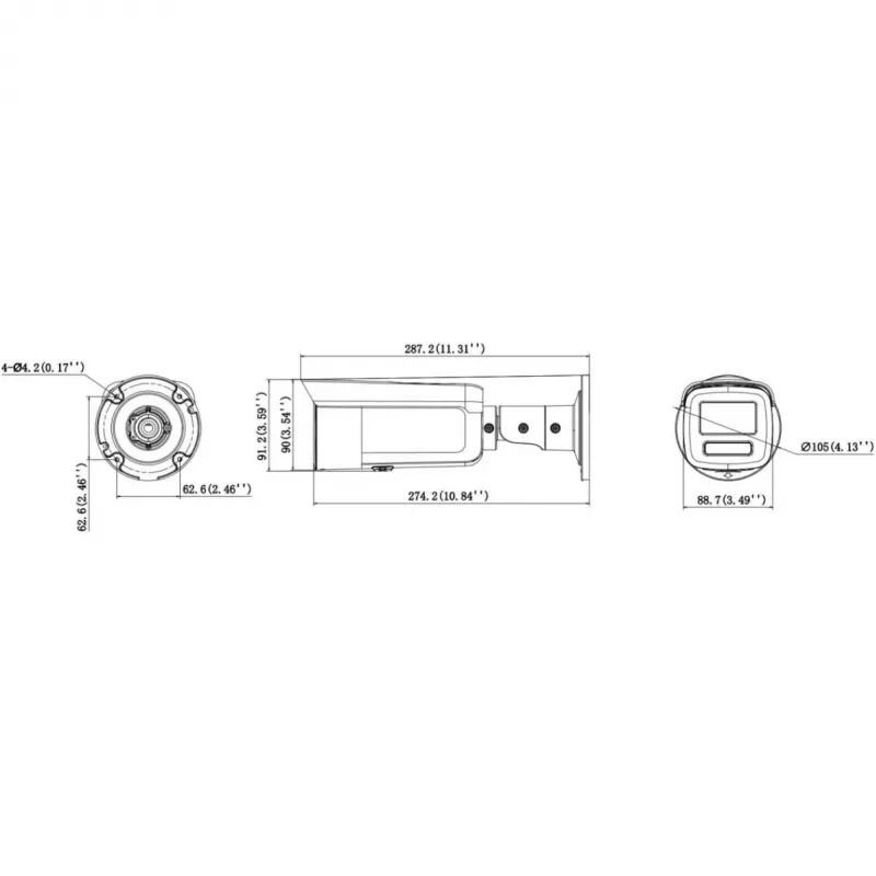 Hikvision DS-2CD2T46G3-4IZY(2.8/4mm)(BLACK) 4MP AcuSense IP-Kamera, motorisiertes Varifokalobjektiv, Schwarz