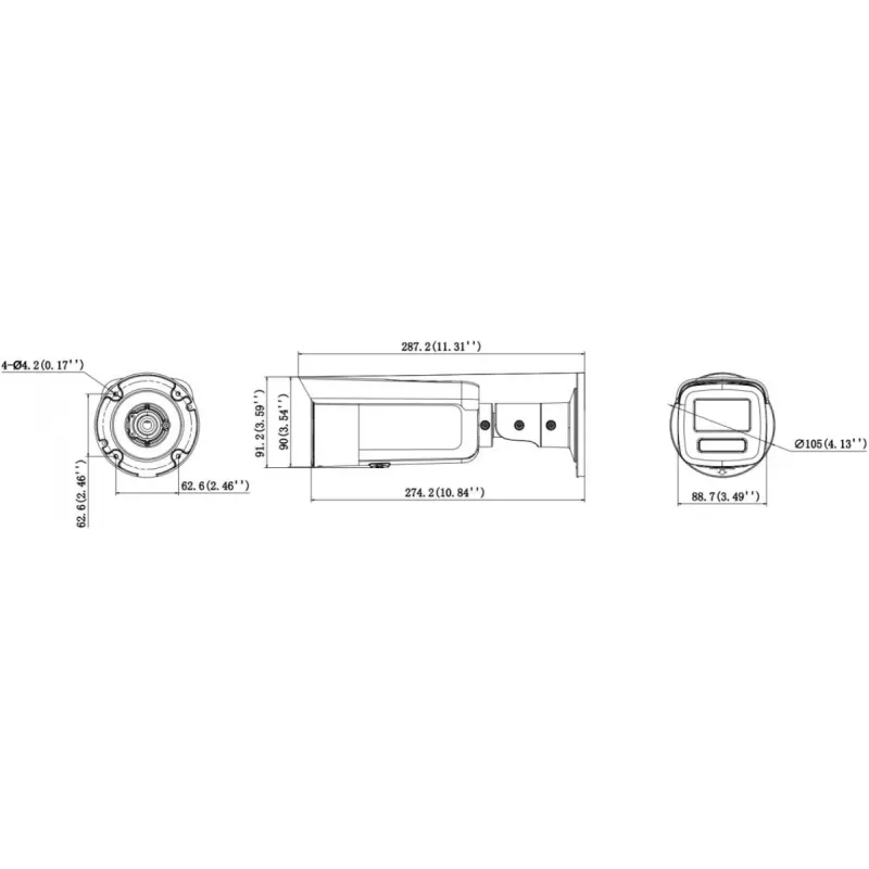Hikvision DS-2CD2T46G3-2IZY(2.8/4mm)(BLACK) 4MP AcuSense Bullet IP Kamera