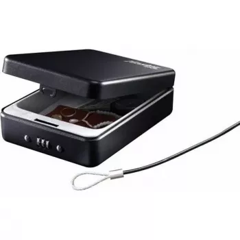Master Lock Portable Personal Safe P005CEURBLKHRO - Schwarz, Stahl, 203 mm, 3-stelliges Zahlenkombinationsschloss