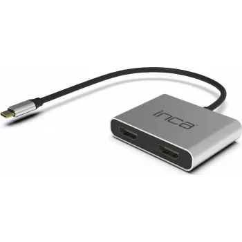 INCA ITPC-4 USB-C auf 2x HDMI Adapter 4K30Hz USB-A USB-C PD 100W