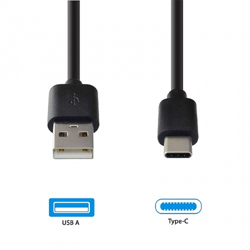 Emporia DATA-TC-GNG-B USB-A auf USB-C Kabel 1 m Schwarz