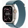 Apple Watch Ultra 3 GPS + Cellular 49mm Natural Titanium Case mit Blue/Bright Blue Trail Loop - M/L