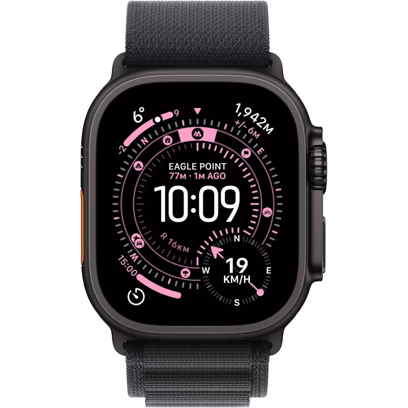 Apple Watch Ultra 3 GPS + Cellular 49mm Black Titanium Case mit Black Alpine Loop - Medium MF0V4QR/A