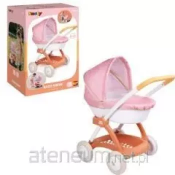 SMOBY Baby Nurse Kinderwagen - Rosa und Grau Puppenwagen für Kinder ab 18 Monaten