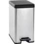 CURVER Slim Bin 25L Abfalleimer metallisiert Silber/Grau