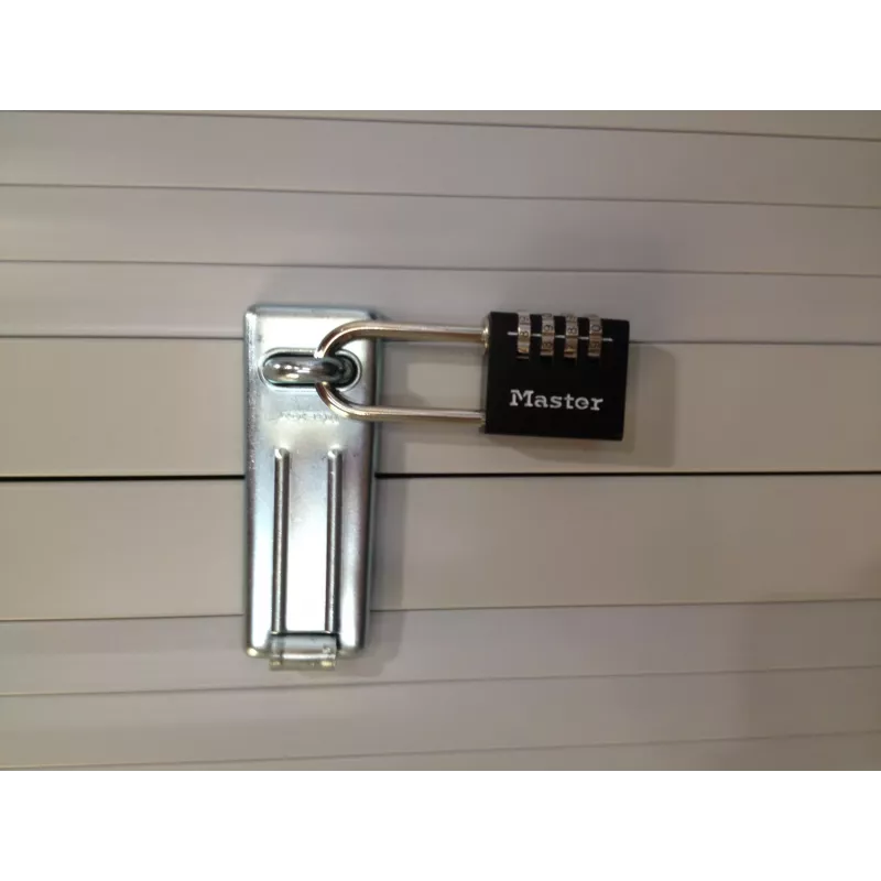 Master Lock 7640EURDBLK Kombinationsschloss 40mm Bügelweite, gehärteter Stahlbügel, 4-stellig resettable, Silber/Grau