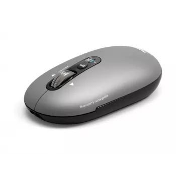 PORT Designs PORT Connect Professional PURE Kabellose wiederaufladbare Maus - Optisch - 4 Tasten - 2,4 GHz, Bluetooth - USB-Empfänger - Schwarz