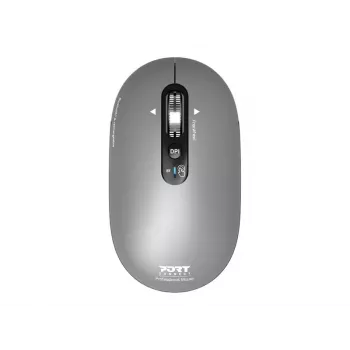 PORT Designs PORT Connect Professional PURE Kabellose wiederaufladbare Maus - Optisch - 4 Tasten - 2,4 GHz, Bluetooth - USB-Empfänger - Schwarz