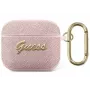 Guess GUA3SASMP Saffiano Script Metal Collection Protective Case für Apple AirPods der 3. Generation, Pink