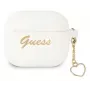 Guess GUA3LSCHSH AirPods 3 Hülle Weiß Silikon Charm Heart Collection