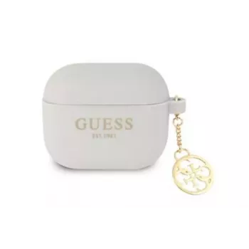Guess GUA3LSC4EG Silikon-Charm-Hülle für AirPods 3 (Grau) - 4G Kollektion