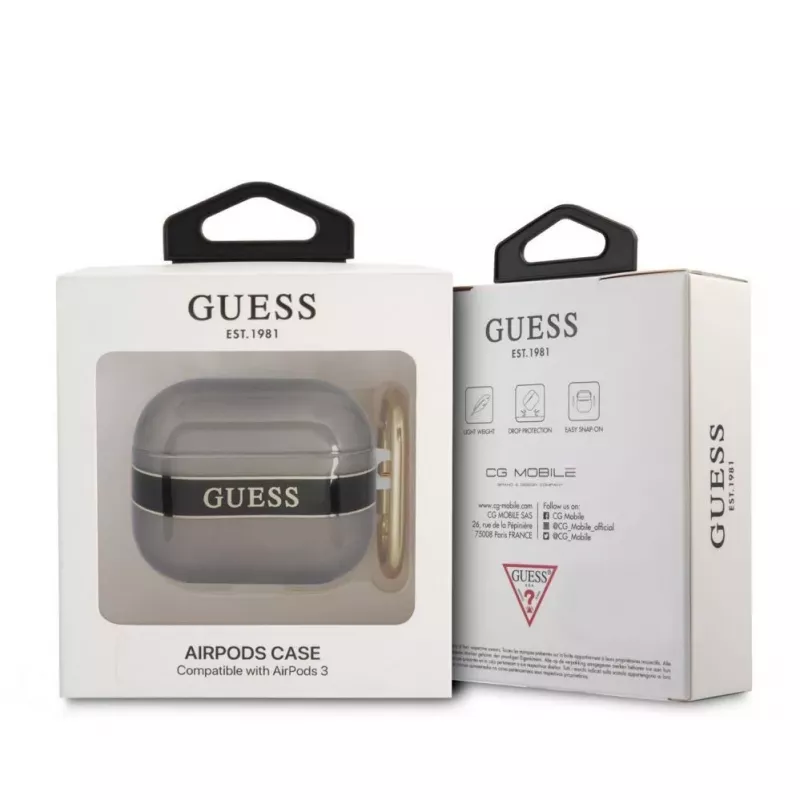 Guess GUA3HHTSK AirPods 3 Cover Black Strap Collection