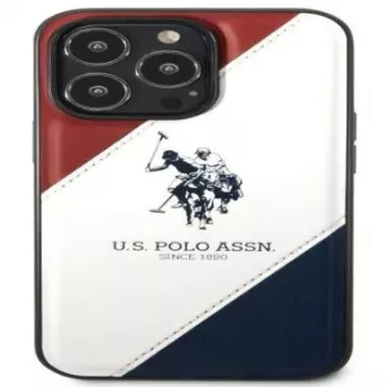 U.S. POLO ASSN. USHCP14XPSO3 Tricolor Embossed Case für iPhone 14 Pro Max 6,7 inch Weiß