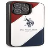 U.S. POLO ASSN. USHCP14XPSO3 Tricolor Embossed Case für iPhone 14 Pro Max 6,7 inch Weiß