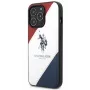 U.S. POLO ASSN. USHCP14XPSO3 Tricolor Embossed Case für iPhone 14 Pro Max 6,7 inch Weiß