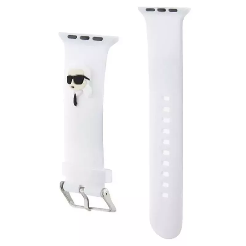 Karl Lagerfeld 3D Rubber Karl Head Apple Watch Armband 38/40/41mm Weiß