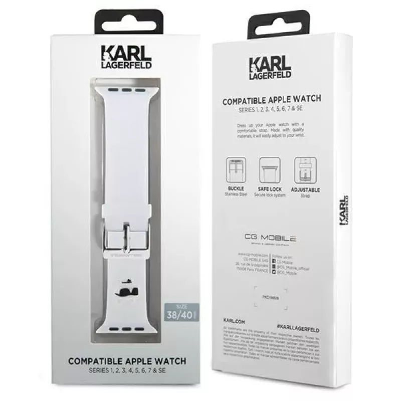 Karl Lagerfeld 3D Rubber Choupette Head Strap für Apple Watch 38/40/41mm - Weiß