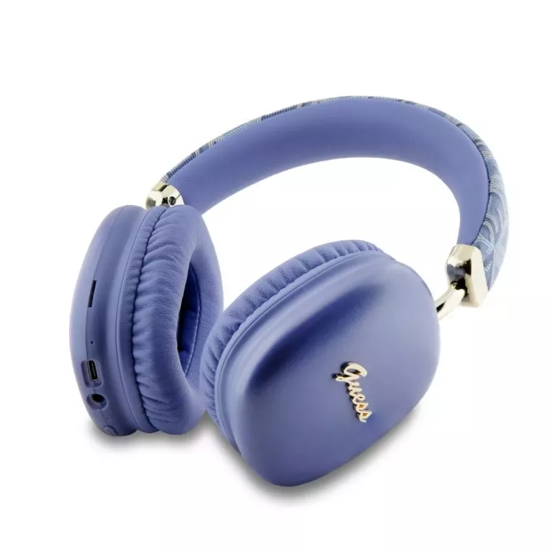 Guess Gcube Metallic Script Logo On-Ear Bluetooth Kopfhörer - Lila