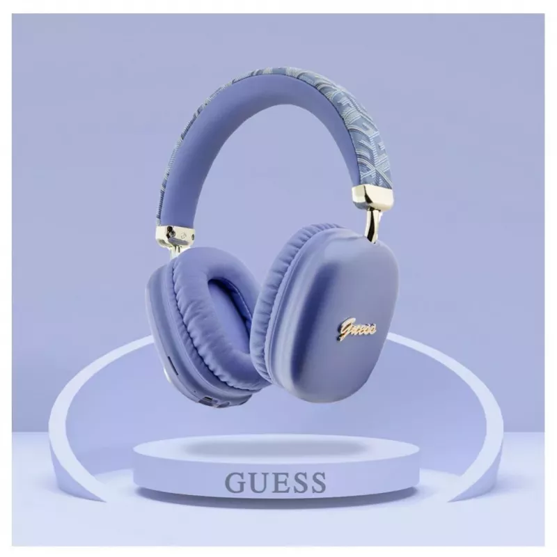Guess Gcube Metallic Script Logo On-Ear Bluetooth Kopfhörer - Lila