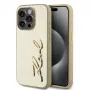 Karl Lagerfeld Wrinkled Metal Signature Case für iPhone 15 Pro Max Gold