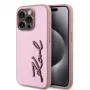 Karl Lagerfeld Wrinkled Metal Signature Case für iPhone 15 Pro Max, Pink