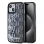 KARL LAGERFELD Liquid Glitter Monogram Gradient Case für iPhone 15, Schwarz