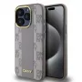 DKNY DKHMP15LPCPVSLE iPhone 15 Pro 6.1 Beige Hardcase Leder Karo Mono Muster MagSafe
