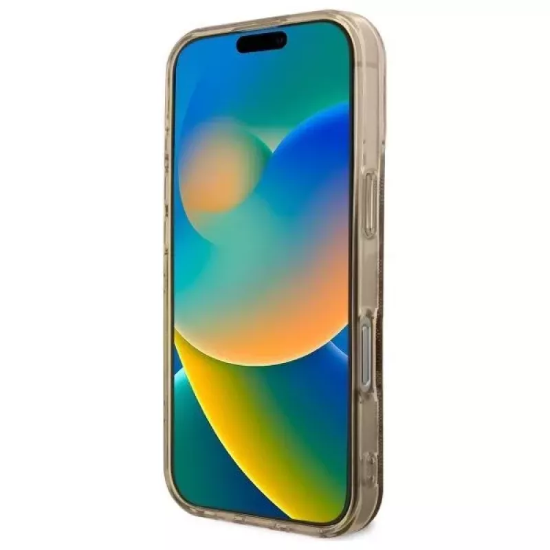 Guess GUHMP16LH4PYEEW Hardcase für Apple iPhone 16 Pro 6,3 inch Braun Peony On 4G Background MagSafe