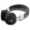 Guess Grained Classic Round Shape Wireless Bluetooth Over-Ear Headphones mit ENC (Schwarz)