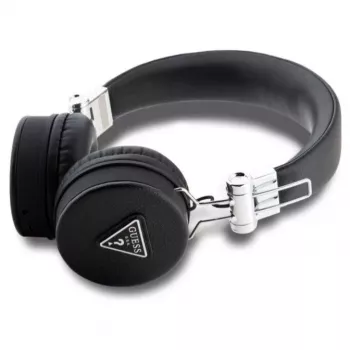Guess Grained Classic Round Shape Wireless Bluetooth Over-Ear Headphones mit ENC (Schwarz)