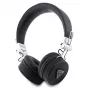 Guess Grained Classic Round Shape Wireless Bluetooth Over-Ear Headphones mit ENC (Schwarz)