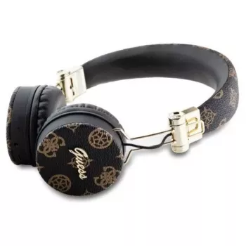 Guess Peony Script Runde Form Kabellose Over-Ear-Kopfhörer mit Bluetooth 5.3 und ENC (Schwarz)