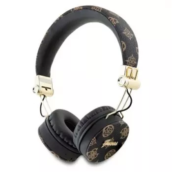 Guess Peony Script Runde Form Kabellose Over-Ear-Kopfhörer mit Bluetooth 5.3 und ENC (Schwarz)