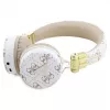 Guess 4G Triangle Round Shape - Kabellose On-Ear Bluetooth-Kopfhörer mit ENC (Weiß)