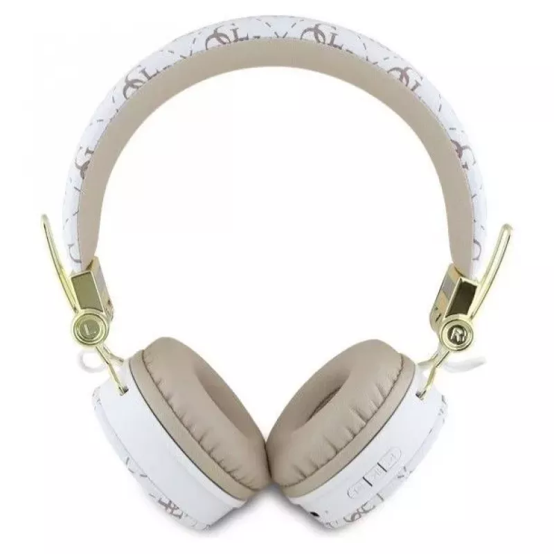 Guess 4G Triangle Round Shape - Kabellose On-Ear Bluetooth-Kopfhörer mit ENC (Weiß)