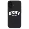 DKNY DKHMP16SSNYACH Hard Case für Apple iPhone 16 6,1 Zoll Schwarz Silikon mit weißem aufgedrucktem Logo MagSafe