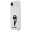 KARL LAGERFELD Silicone Case Karl Sketch & Logo MagSafe für iPhone 13 Pro Max Weiß