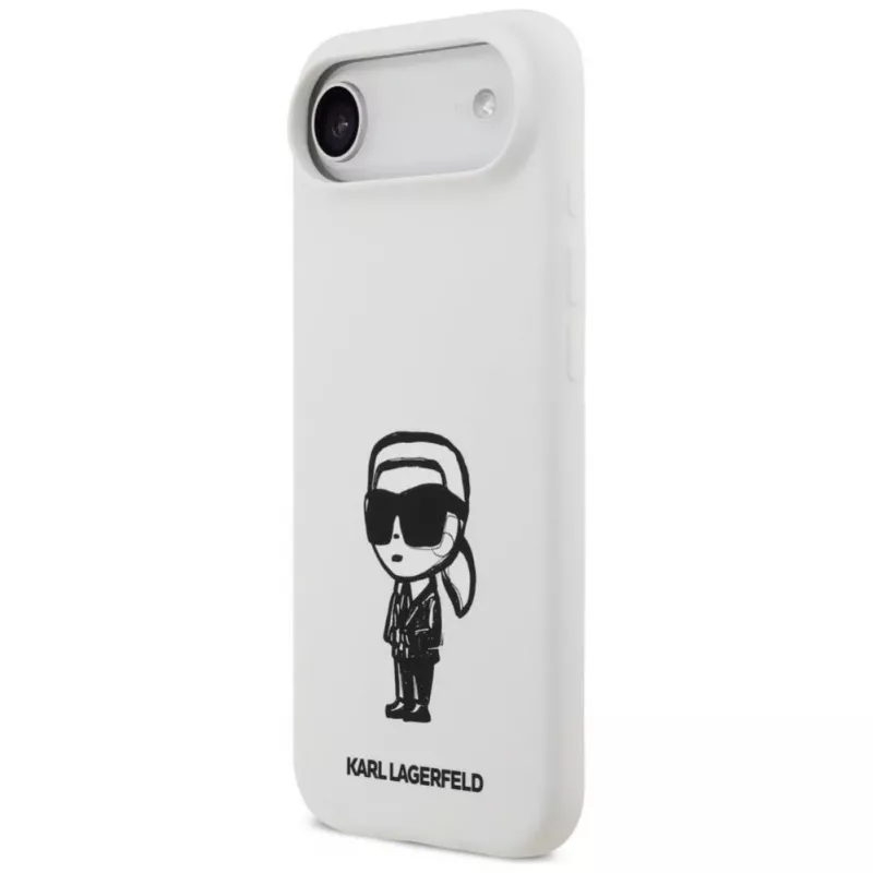 KARL LAGERFELD Silicone Case Karl Sketch & Logo MagSafe für iPhone 13 Pro Max Weiß