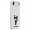 KARL LAGERFELD Silicone Case Karl Sketch & Logo MagSafe für iPhone 13 Pro Max Weiß