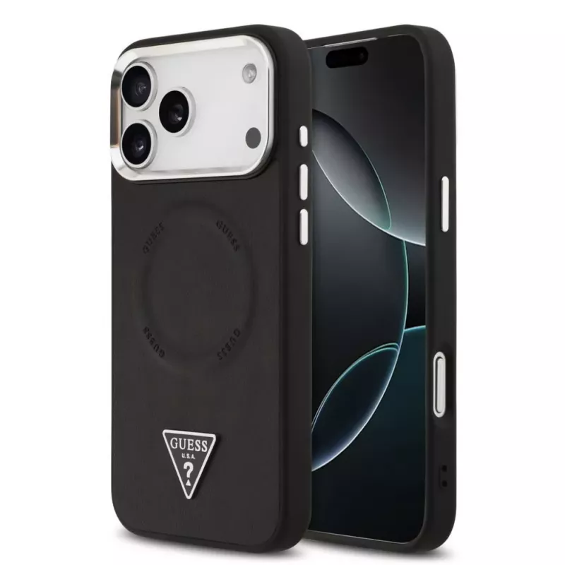 Guess Triangle Logo MagSafe Case für iPhone 17 Pro Max (Schwarz)