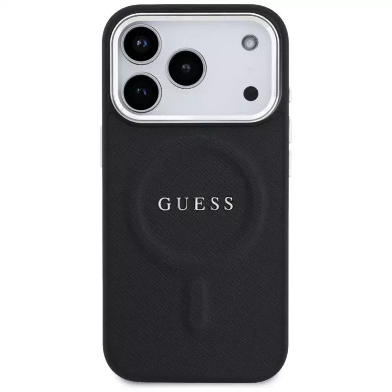 Guess Classic Logo MagSafe-Hülle für iPhone 17 Pro Schwarz